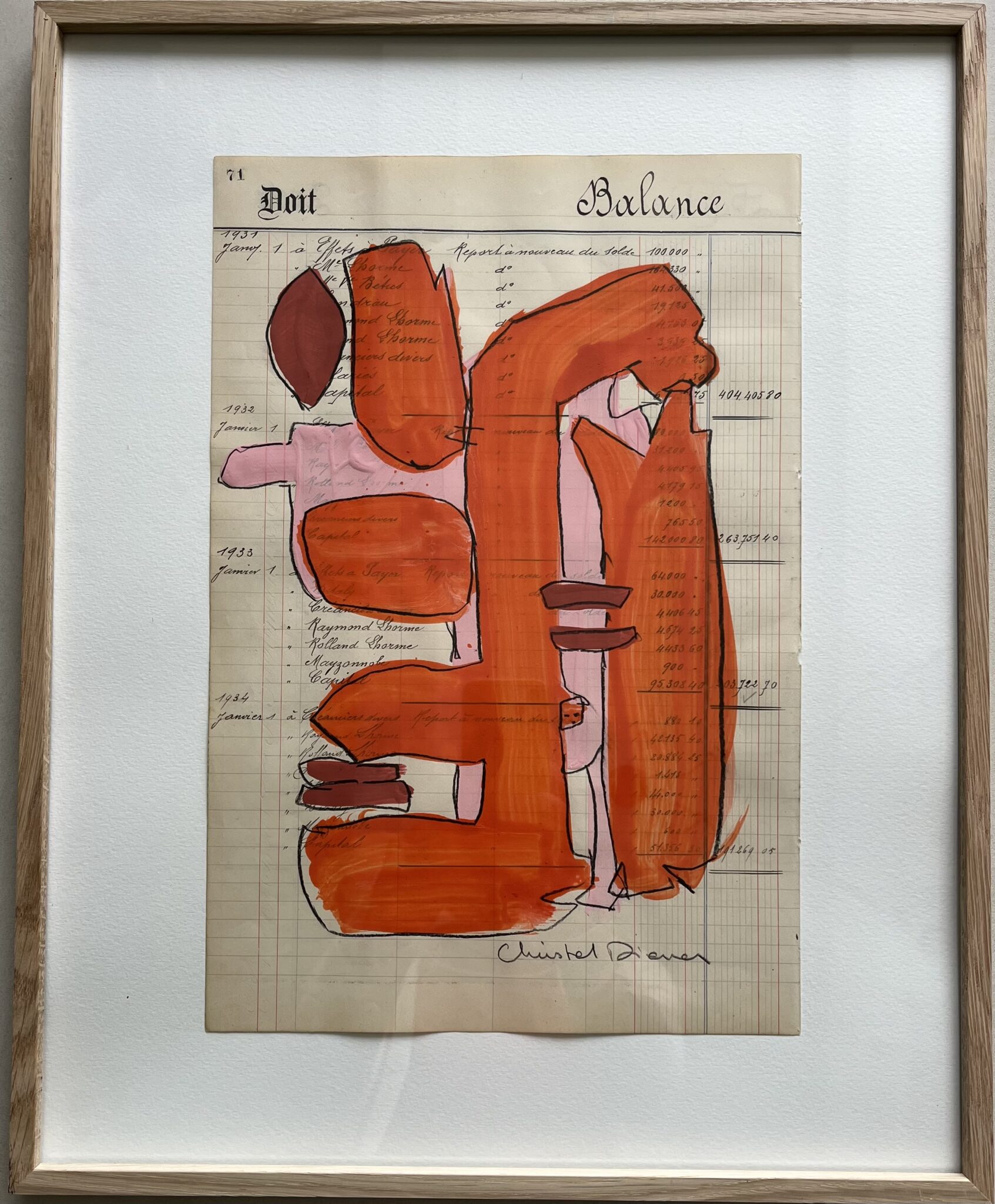 Sans titreAcrylique et crayon gras sur page de livre42 x 52 cm encadré ( œuvre 26,5 x 38,5 cm )2025