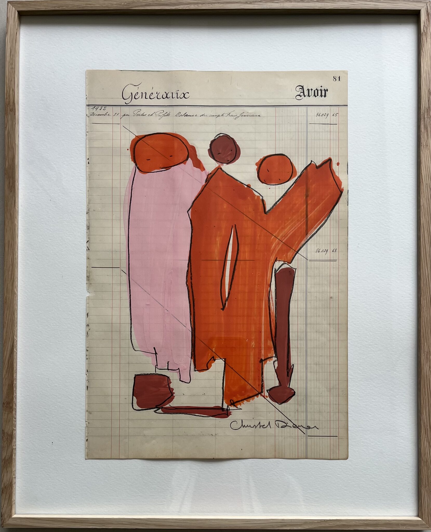 Sans titreAcrylique et crayon gras sur page de livre42 x 52 cm encadré ( œuvre 26,5 x 38,5 cm )2025