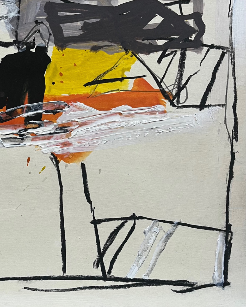 Sans titre</br>Acrylique et fusain sur papier marouflé sur toile</br> 30 x 30 cm</br> 2026